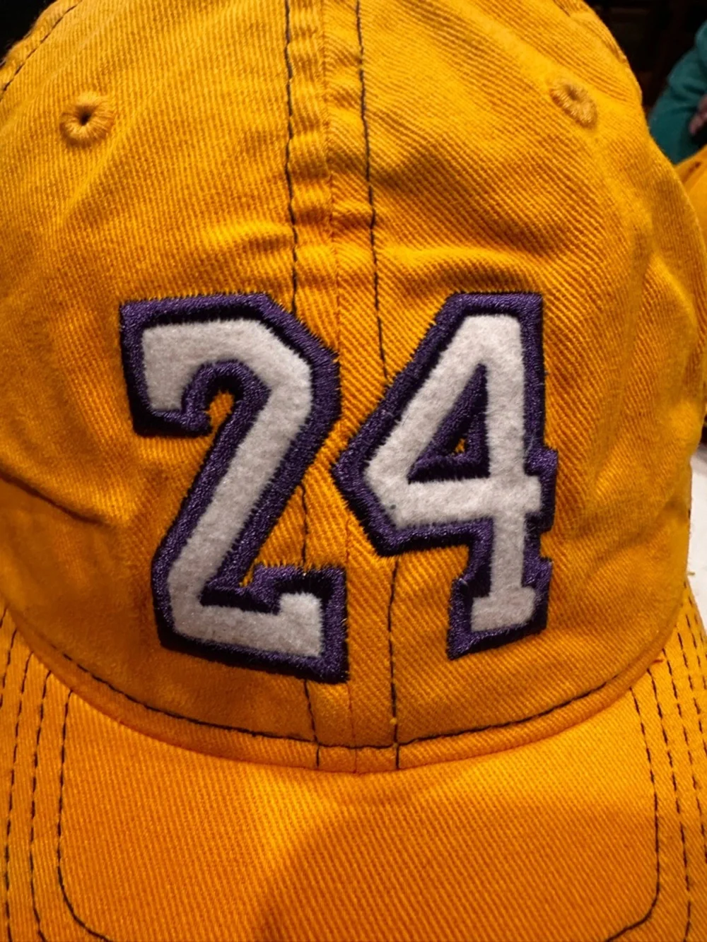 Kids Yellow Number 24 Baseball Cap